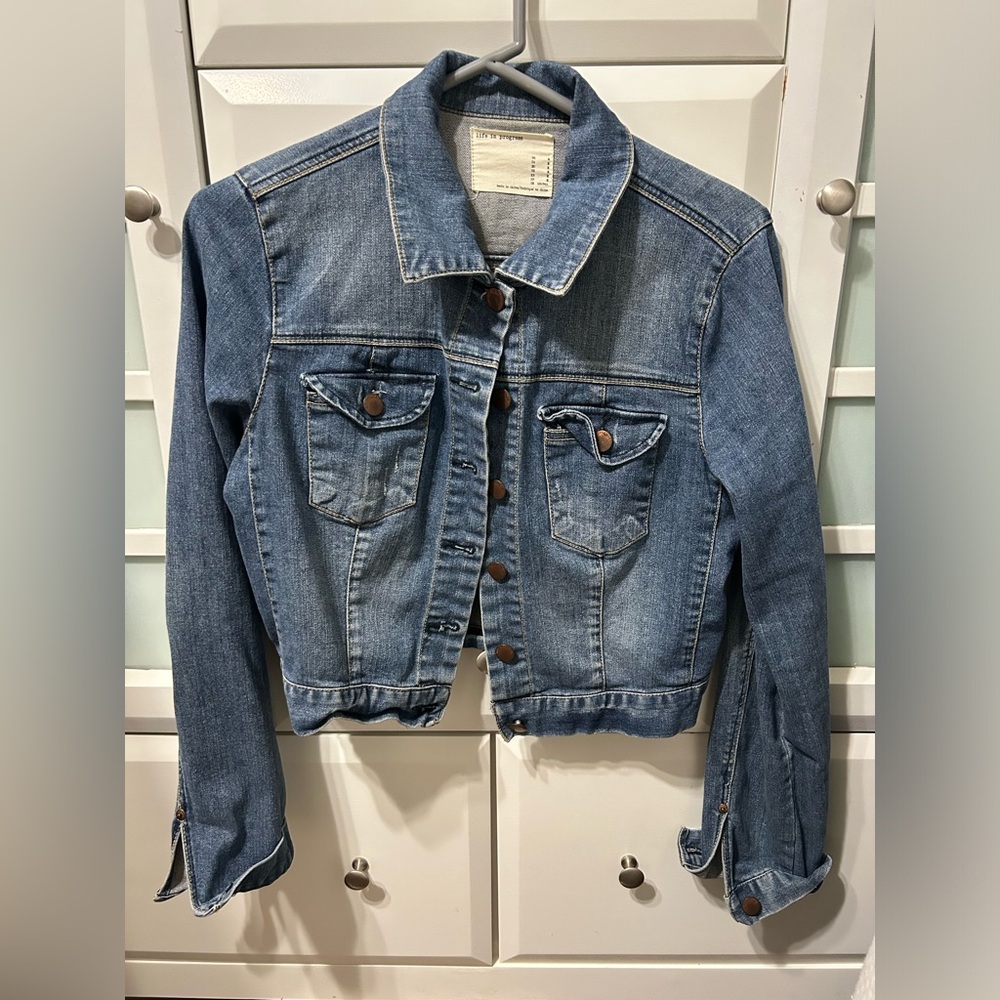 Y2K Life In Progress Denim Jean Jacket Size m